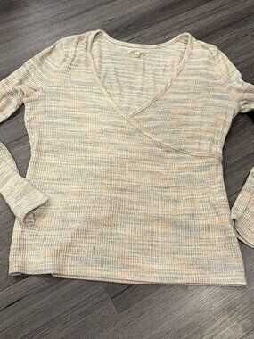 Madewell space dye faux wrap top, XL (runs small!)